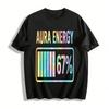 Gradient Aura Energy 67% Fun Creative Casual Short Sleeve Top Pure Cotton T-shirt
