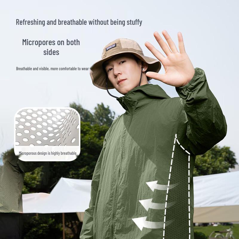 GENIOLAMODE Men's UPF50+ Perforated Breathable Sun Protection Jacket