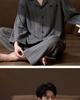 Men's Long-Sleeve Woven Gauze Pajama Set for Spring/Autumn