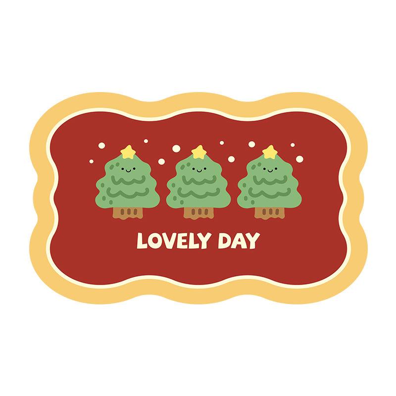 Weiche Kieselgur Weihnachts-Elemente Toilette Haushalt Fußmatte Toilette Saugmatte Badezimmer Tür Rutschfeste Fußmatte Teppich