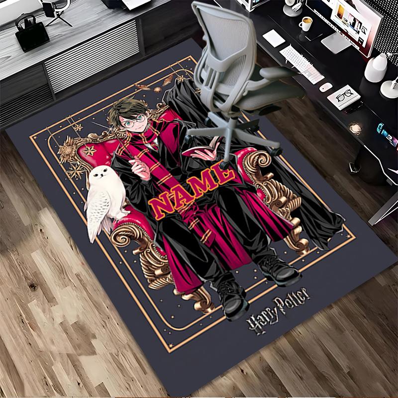 Custom Name Owl Letter Living Room Non-Slip Area Rug Soft Carpet for Bedroom Kids Playroom Sofa Office Home Decor Doormat
