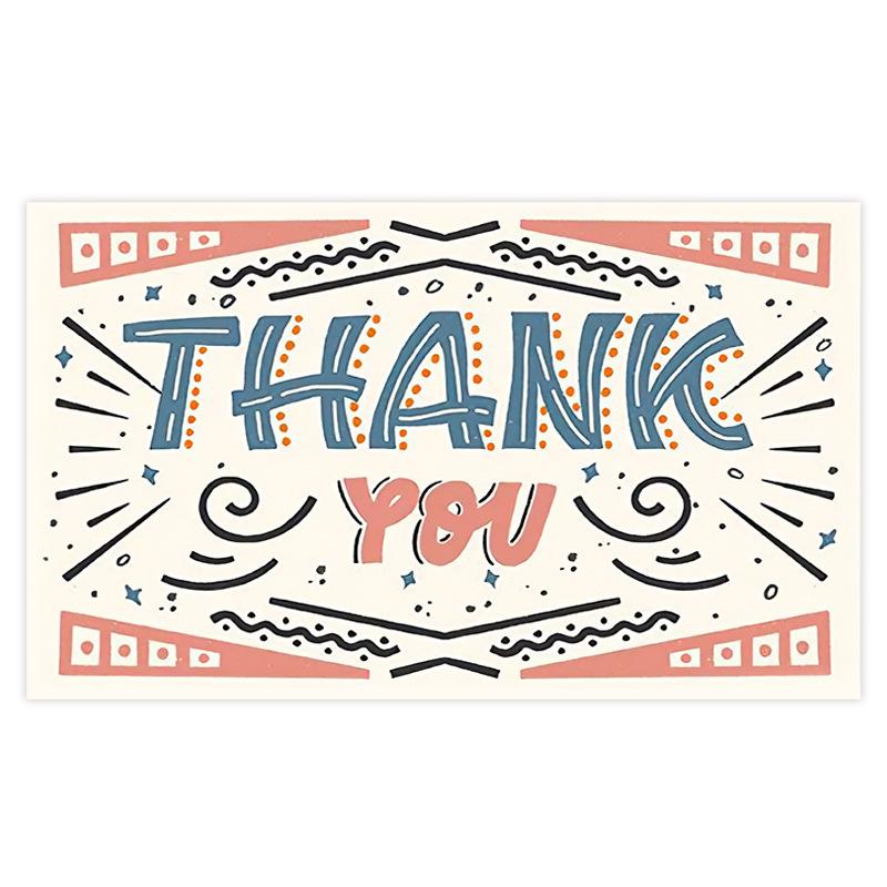 Pink 'Thank You' Cards - 50 Sheets/Pack for Gift Boxes, Decorations, and Postcards