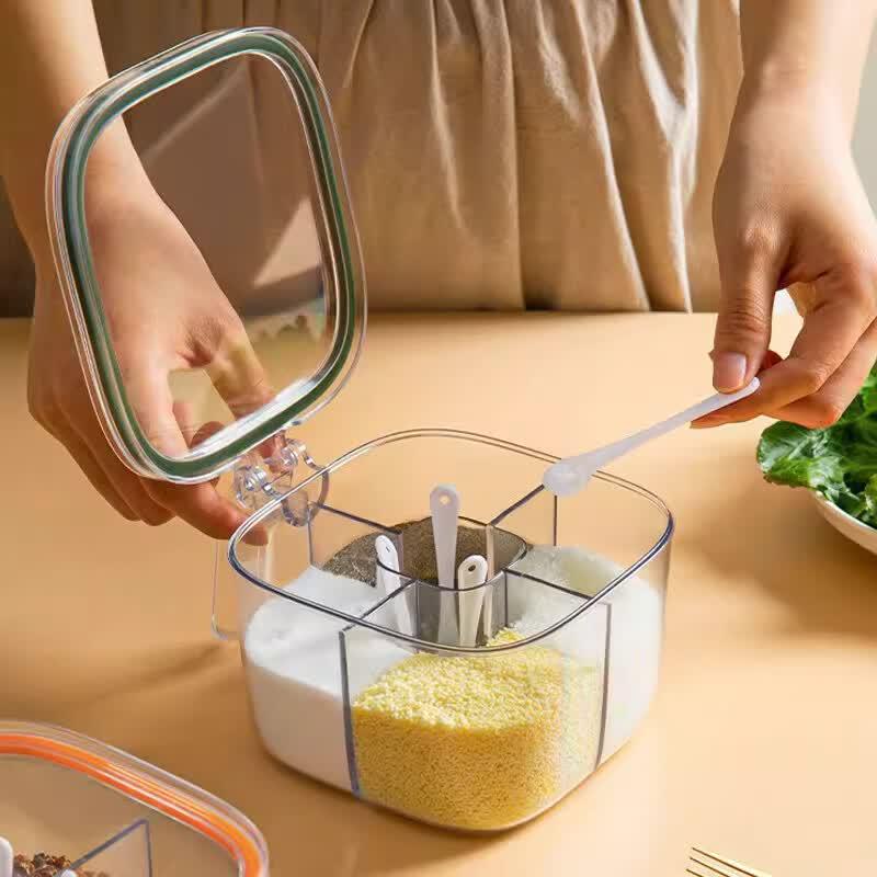 Maileqi Integrated 4-Compartment Spice Storage Box