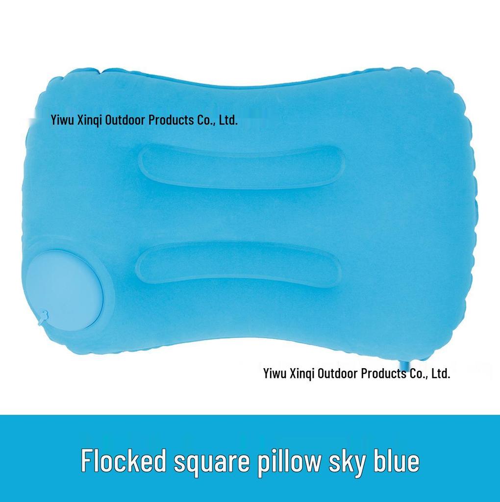 Inflatable U-Shaped Velvet Neck Pillow - Travel Essential, Foldable & Portable