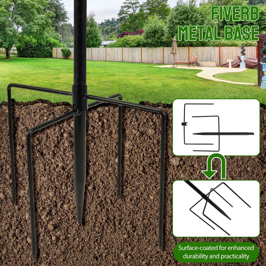 2-Layer Bird Feeder Iron Parrot Bird Birdtub with 5 Pronged Base Large Capacity Feeding Bird Bath Spike for Outdoor Garden Decor