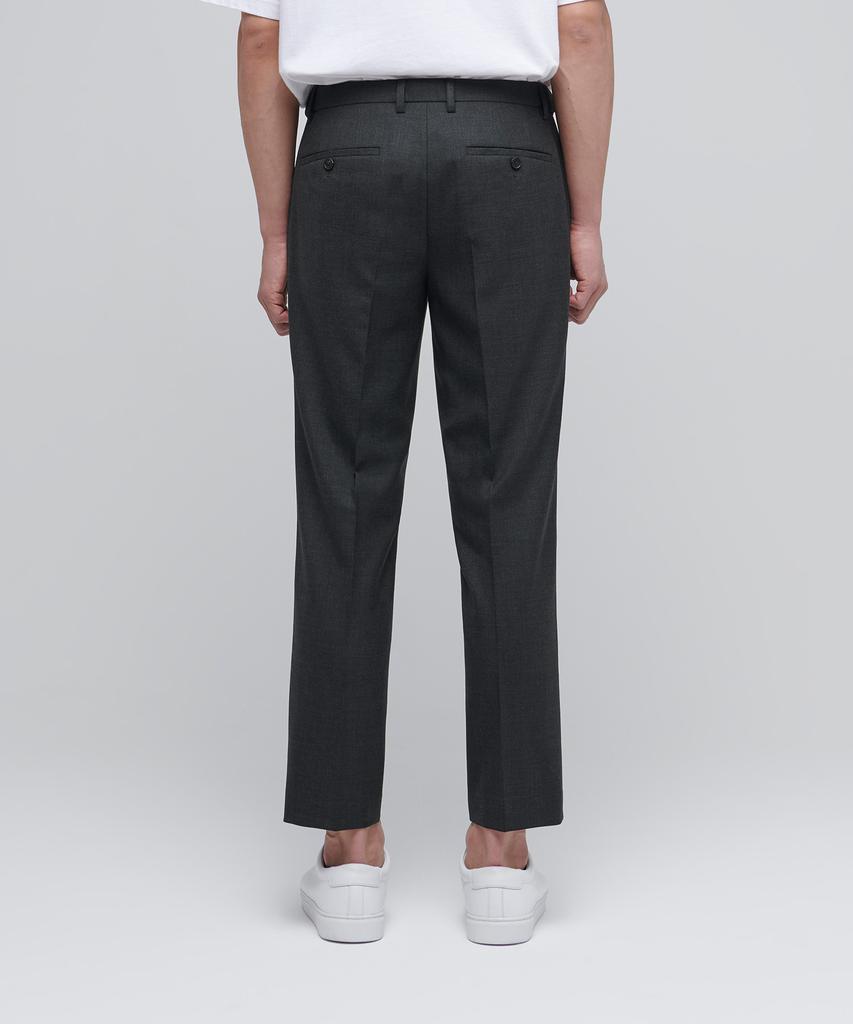 MUSINSA STANDARD Wool Tapered Hidden Banding Crop Slacks [Charcoal Gray]