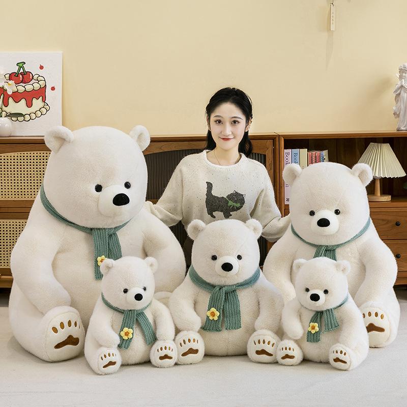 Polar Bear Plush Scarf Companion: Cute Holiday Gift Toy