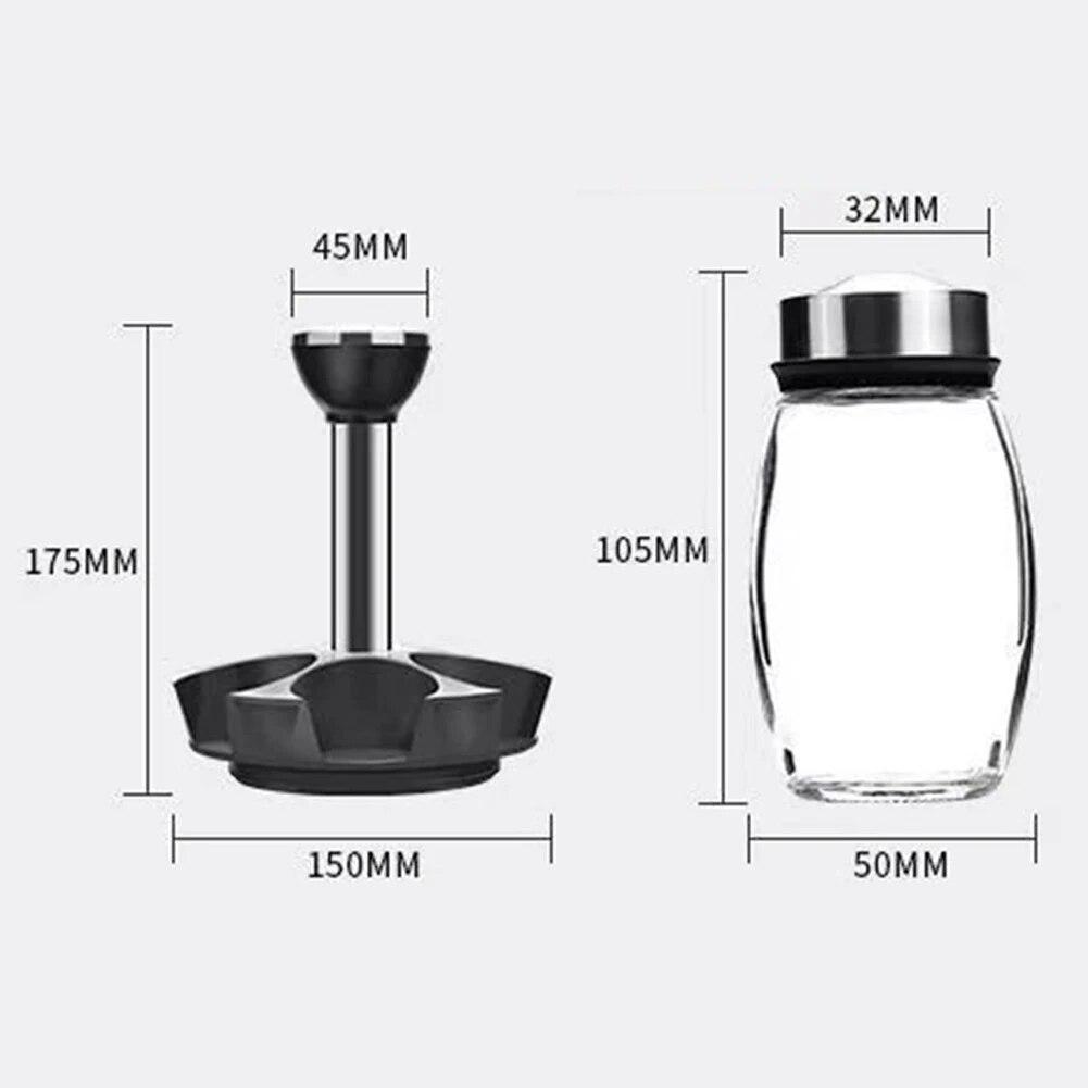 360 ° drehbare Basis 6-teiliges Pfefferstreuer-Aromabehälter-Gewürzküchensalzregal-Flaschenhalter Aromatank-Regal