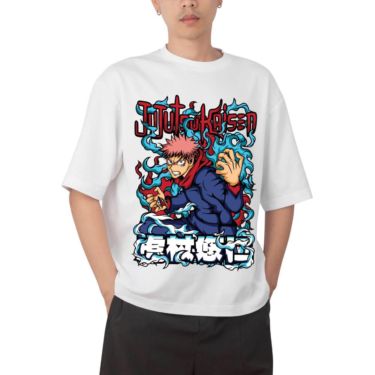 Jujutsu Kaisen Ryomen Sukuna Blood Drip Style Anime Print T Shirt Men 2026 Summer Casual Streetwear Oversized Cotton Tees L