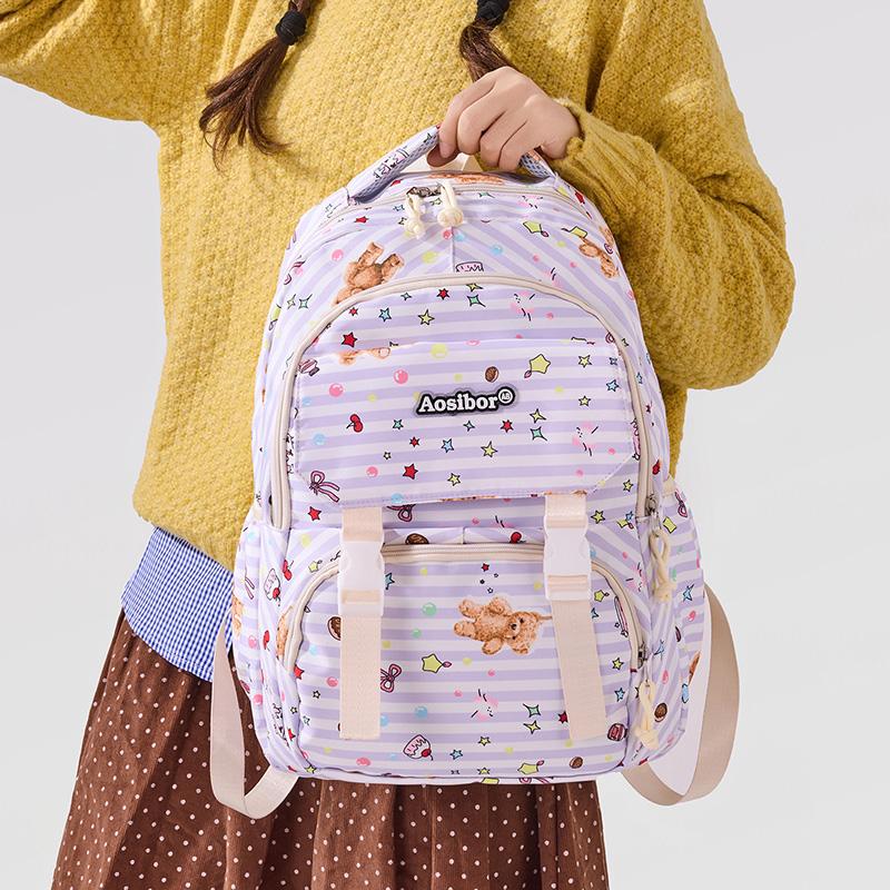 Three-piece Backpack Student Schoolbag Junior High School Women's Large-capacity Backpack