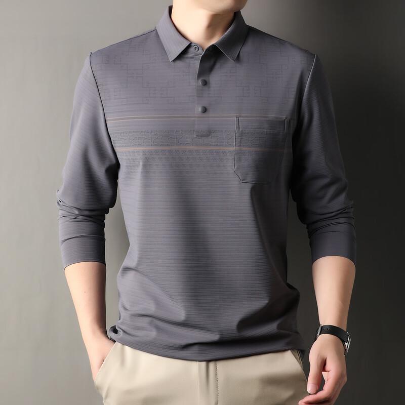 

Firstview Men s Seamless Print Long Sleeve Polo Shirt FV25D1605 52