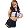 Cosplay Sexy Cute Schoolgirl Role Play Uniform Womens Seduction Crotchless Bra Set Passionate Open Style Pleated Skirt Set