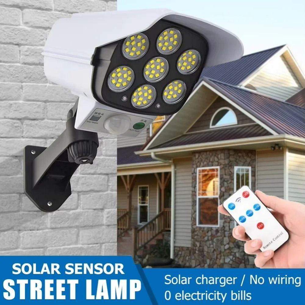 Solar Powered Dummy Camera Wall Lamp Motion Sensor LED Light Safety Solar Surveillance Lights  Yard