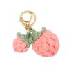 New Creative Knitted Strawberry Keychains for Women Girls Knitting Fruit Pendant  Chains Charm Gift Accessories Bag Charm