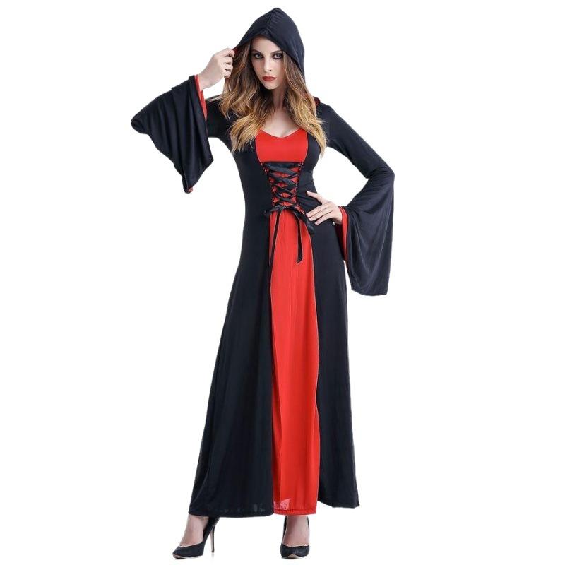 Halloween Vampire Demon Death Costume Witch Masquerade Performance Outfit Adult Cosplay Costume for Party