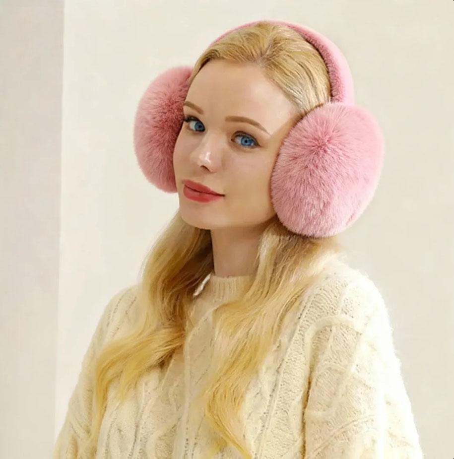 1 PC Solid Color Soft Plush Ear Warmer Winter Warm Earmuffs Ear Cover Outdoor Cold Protection Ear-Muffs Folding Earflap Fashion