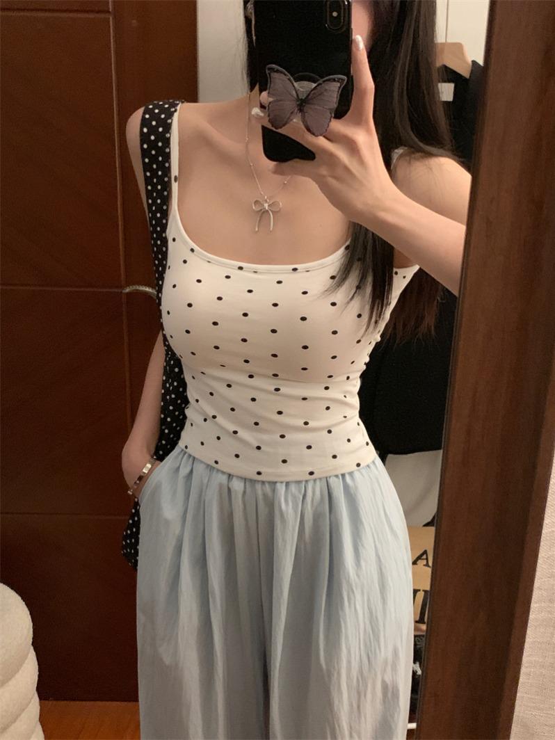 

Spicy Girl Camisole Tank Top with Bra Pads and Open Back One Size білий