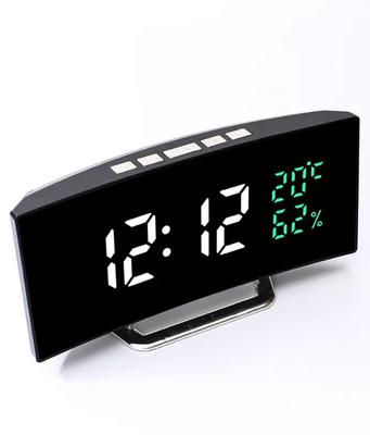 Ceas cu alarmă digital în oglindă Temperatură Data 2 niveluri de reglare a luminozității Amânare Ceas de masă 12/24 h Ceas cu LED în mod noapte
