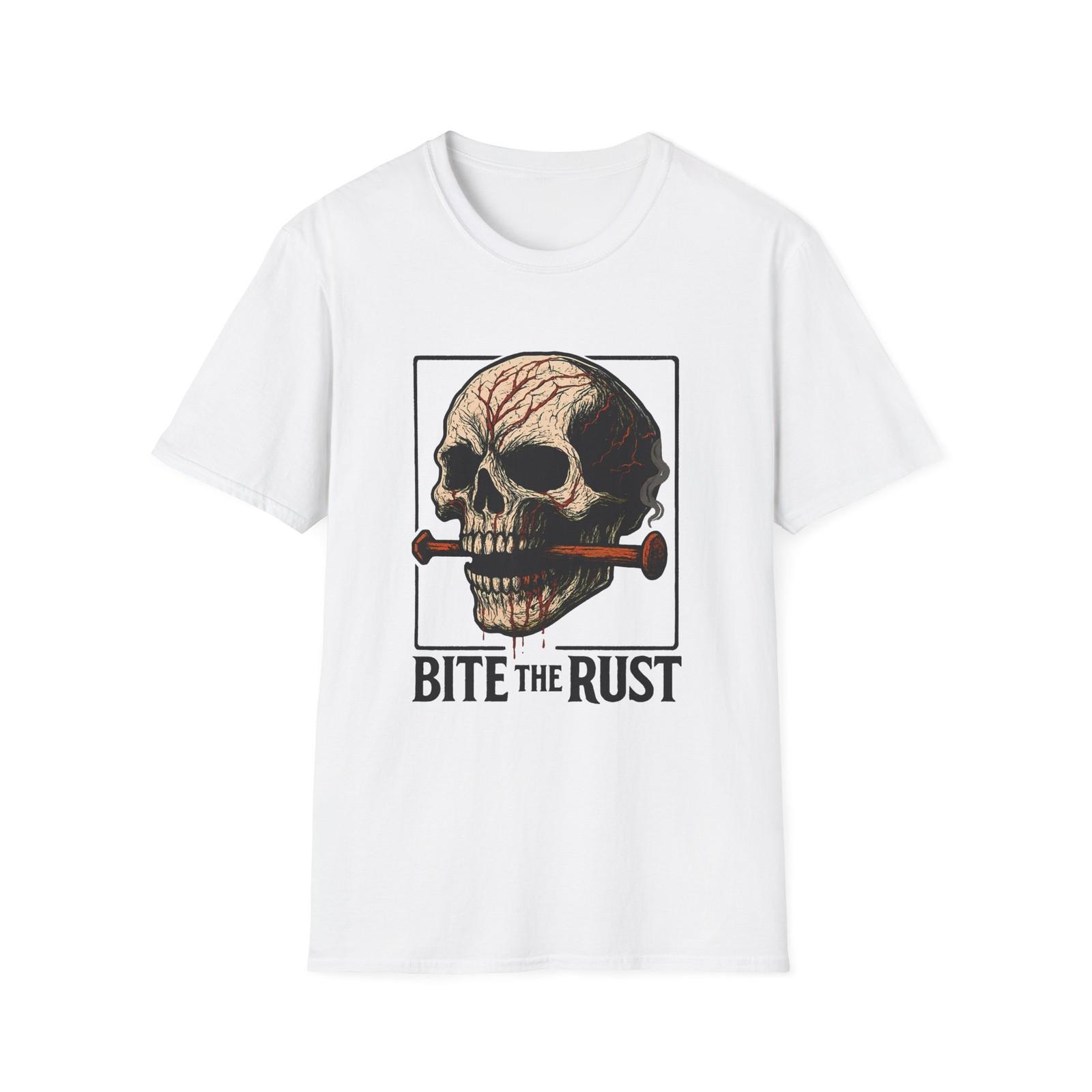 Unisex Softstyle T-Shirt Skull Nail Rust Veins Determination Grit Raw Art S разноцветный