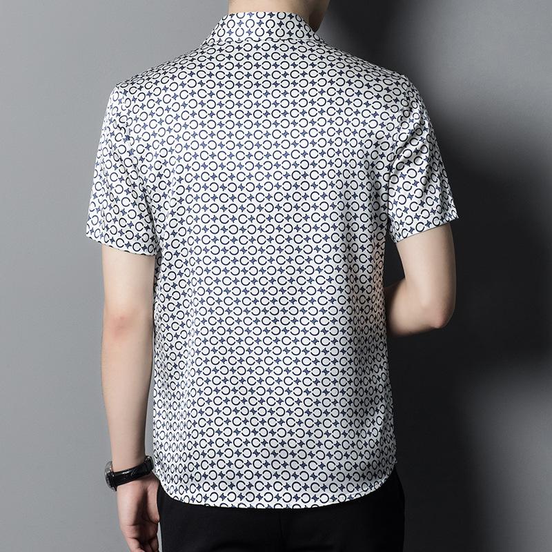 Men's Short-sleeved Lapel Comfortable Breathable Thin Shirt Men's Korean Style Trend