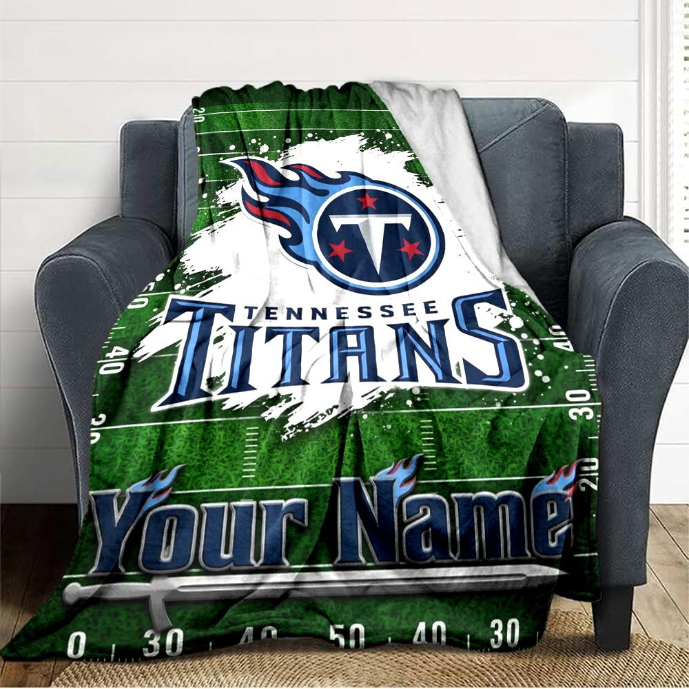 Name Custom Tennessee Titans Print Flannel Blanket High Quality Warm Comfortable Cover for All Seasons Perfect for Gifts Home Decor