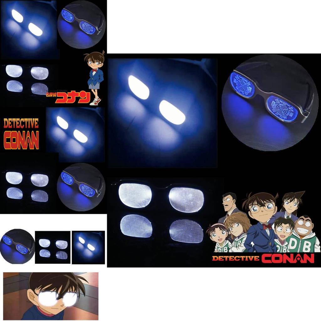 Detective Conan Led Usb Rechargeable Glowing Reflective Glasses Kn1 Kn2 Kn3 Sizes