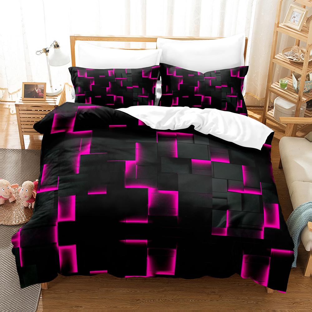 Plaid Bedding Sets 3D Printed Geometry 3pcs Single Twin Queen King Size Checkered Bedspread Teen Adult Cool Gift Room Decor