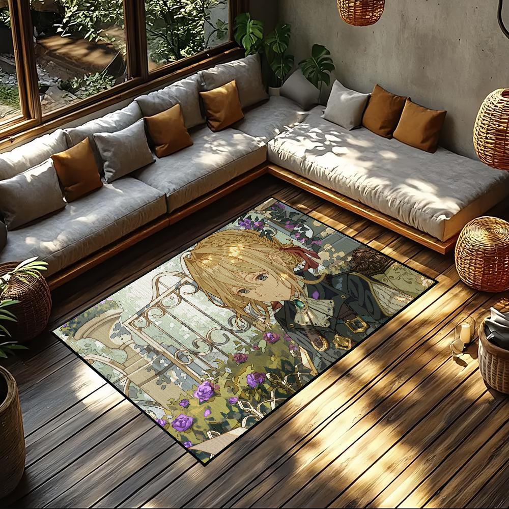 Hot Anime Violet Evergarden Door Mat Welcome Entrance Balcony Bathroom Floor Non-slip Rug Bedroom Carpet Home Decoration