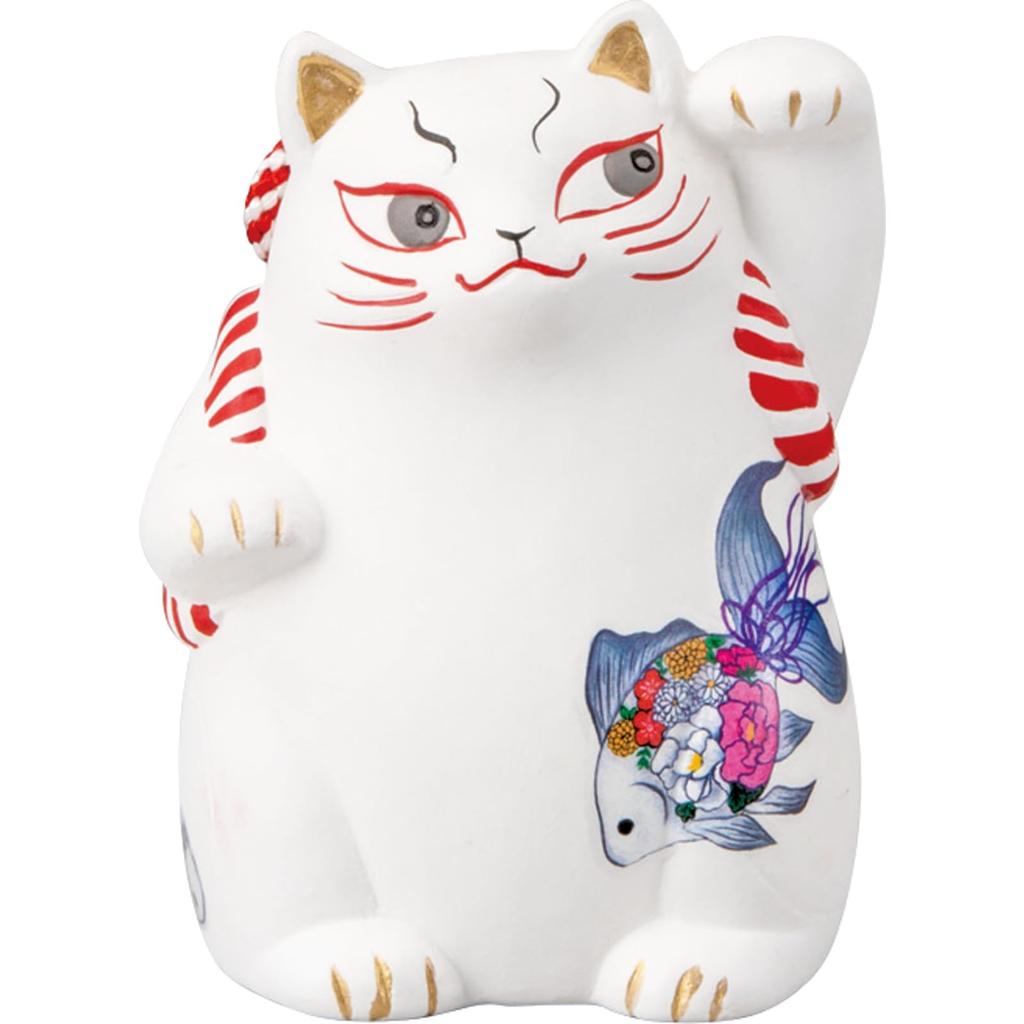 Cute Goods New Maneki Neko Piggy Bank 9 X 12 Cm Japanese Goods Japan Gift Concierge Cat Goods White Made In Japan "Kabuki Cat" Approx. San4578-1
