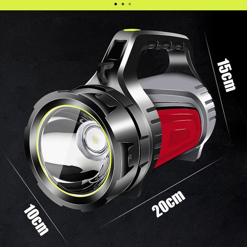 Super Bright LED Searchlight Handheld Portable LED Spotlight Torch USB Rechargeable Flashlight for Mining,Camping, Hiking, Fishing