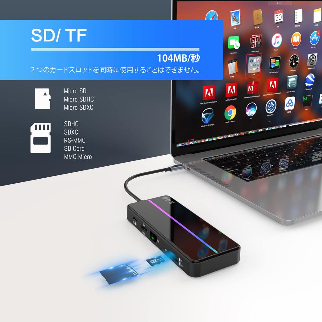 Mirabox USB C Hub Docking Station with Type C HDMI 4K 30Hz Output for Expansion and 2 1 Charging RJ45 LAN Port TF Card and SD Card Reader 8-in-1