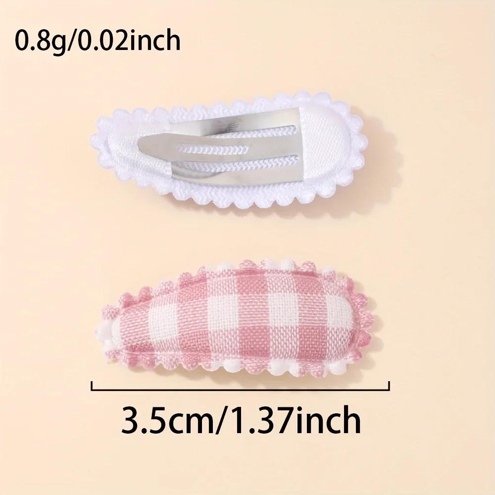 RAINBOW BOWS 10Pcs/set Mini Cotton Print Flower BB Hair Clips for Girls Lovely Plaid Hairpins Headwear Kids Hair Accessories