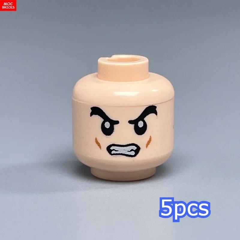 MOC Bricks Hollow Flesh Face Expression Head For 4cm Figure DIY Educational Building Blocks Toys For Children Gifts