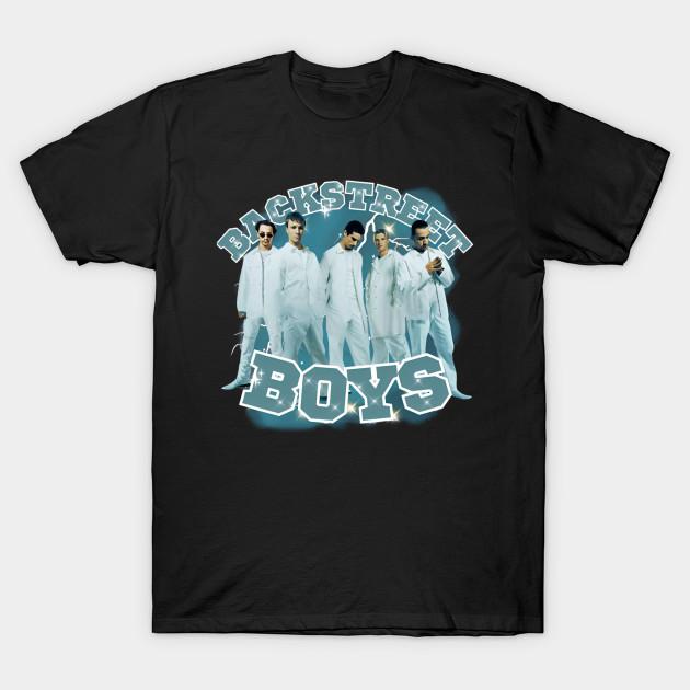 

Men Black Print T-shirt Backstreet Boys Vintage 90S Boy Band No-Cut Transfer Paper Print Cotton Tshirt 2XL