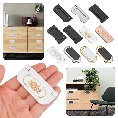 Modern Aluminum Alloy Cabinet Wardrobe Flip Hidden Door Knob Door Handle Cupboard Tatami Drawer Pulls