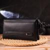 Handsome Men's Clutch Bag Made of Genuine Combined Leather CANPELLINI 21564 Black