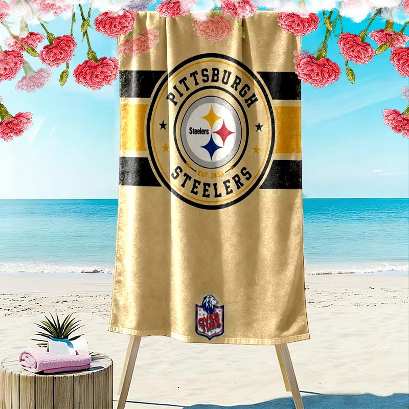 Pittsburgh Steelers Print Beach Towel, Large Soft Quick Dry Towel for Beach Camping Swimming