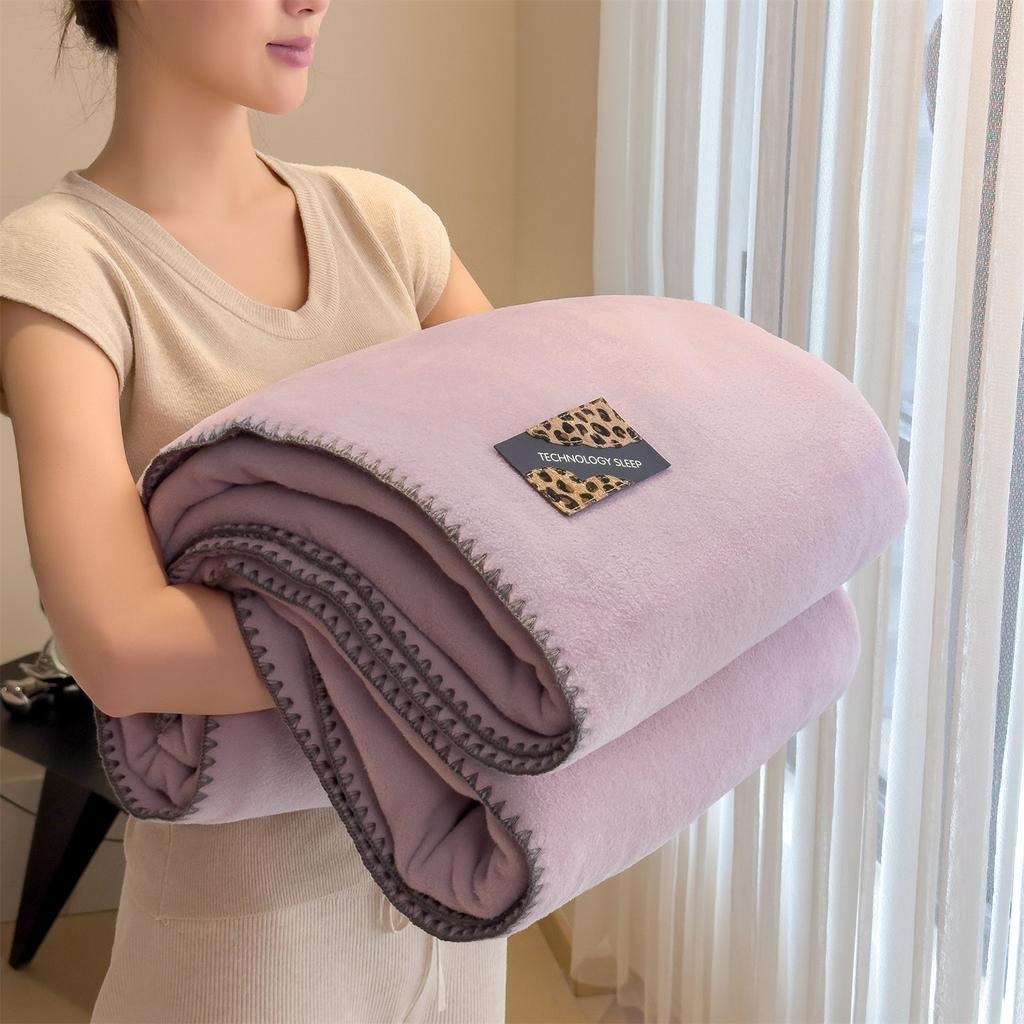 Winter Fall Thickened Imitation Woolen Blanket Soft Office Nap Shawl Blanket Warm Plush Sofa Bed Aviation Blanket Birthday Gift