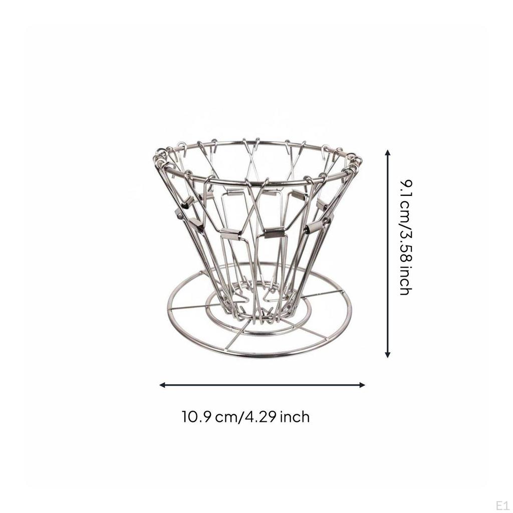 Portable Pour Over Coffee Maker Vintage Design Foldable Dripper Reusable Stainless Steel