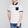 Lee Cooper Men's White Polo Shirt with Navy Stripes, Size XXL