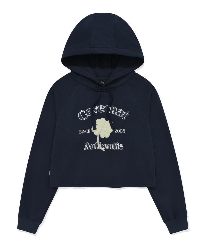 Women'S Archie Cloverheart Crop Hoodie Navy