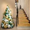 Green Gold Garland Balloon Decor White Silver Balloon Kit DIY Christmas Tree
