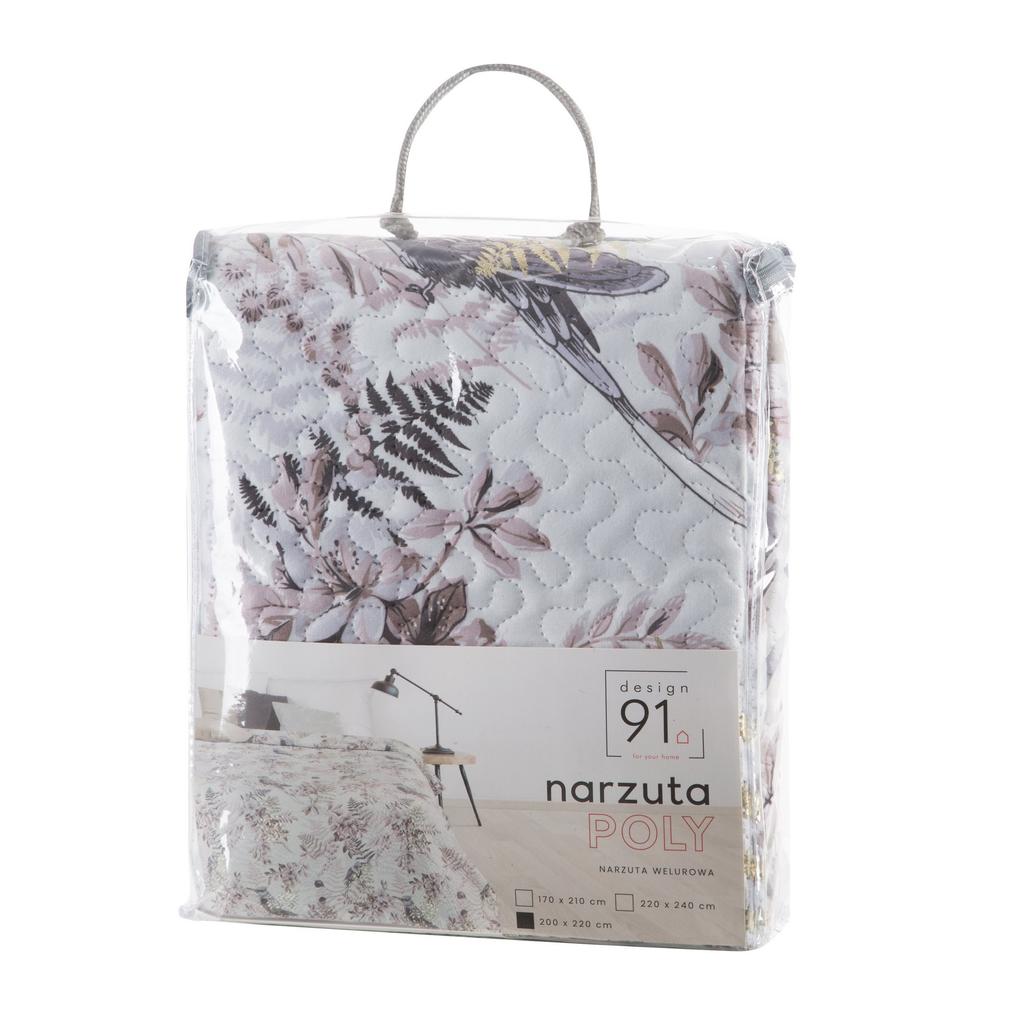 Narzuta Poly 170X210 Kwiaty Gałązki Ptak