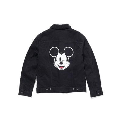 Levis X Mickey Faux Shearling Jeansjacke Herren Jacke Schwarz 16365-0085
