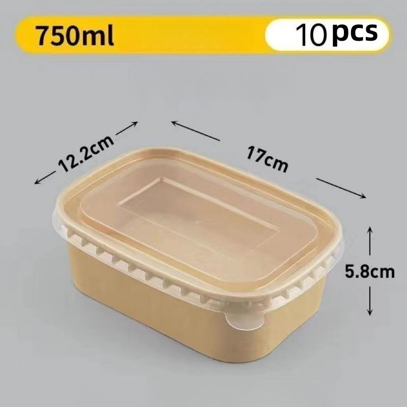 Obdélníková papírová krabice, jednorázová papírová krabice na oběd, pikniková krabice, krabice s vynášením, krabice na balení, miska Bento na venčení