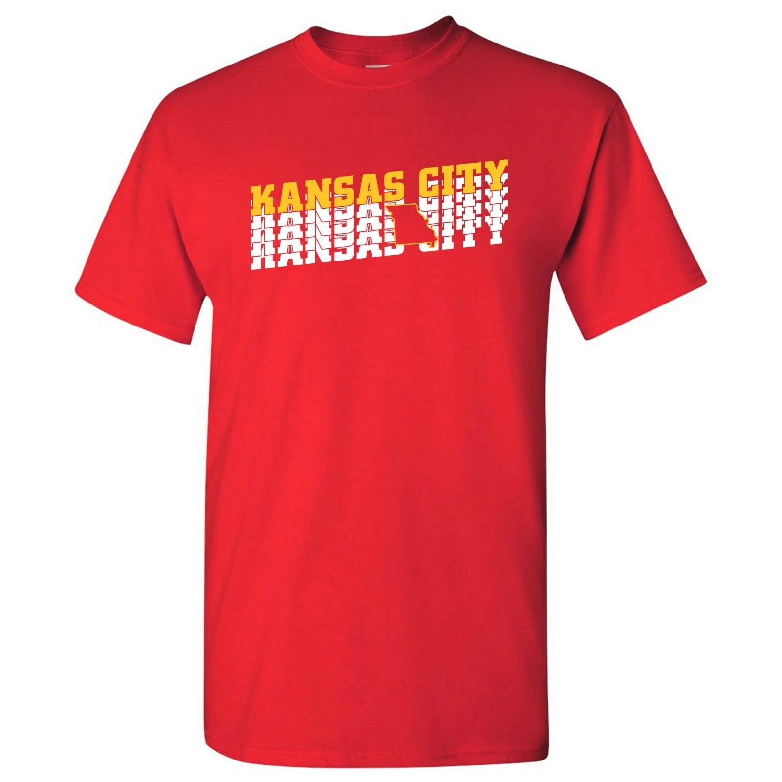Kansas City Retro Repeat - Sports Team City Pride Tailgating T Shirt -Red S
