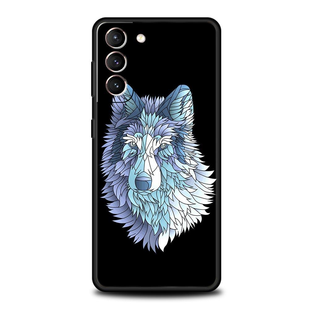 Wolf Animal Case For Samsung Galaxy S22 Ultra S21 S20 FE 5G S10 S9 S24 Plus S10E S23 Phone Cover Black Silicone Soft
