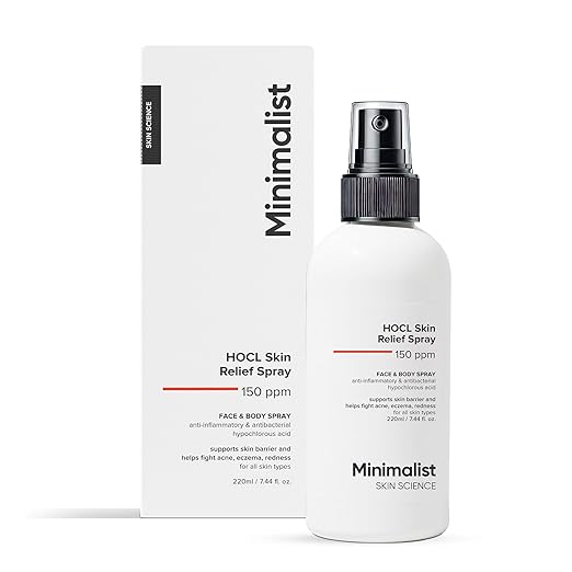 

Minimalist Anti-Acne HOCL Face & Body Spray 200 ml | Reduces Acne Flare, Eczema & Redness with Hypochlorous Acid | All Skin Types | For Women & Men 200 ML