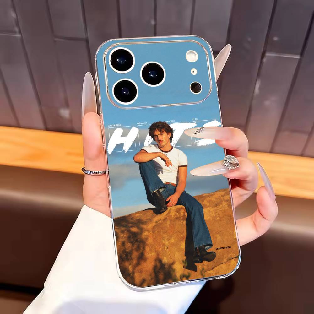B-Benson Boone Singer Phone Case For iPhone17,16,15,14,13,12,11 Plus,Pro Max Soft Transparent Cover iPhone16