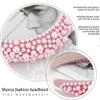 Rosa Perlen und Perlen-gepolstertes Stirnband   Schickes, voluminöses Haaraccessoire Geschenk für Damen und Mädchen